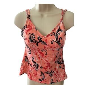 MIRACLESUIT, SIZE 8, PEACH COLOR TROPICAL, TANKINI TOP